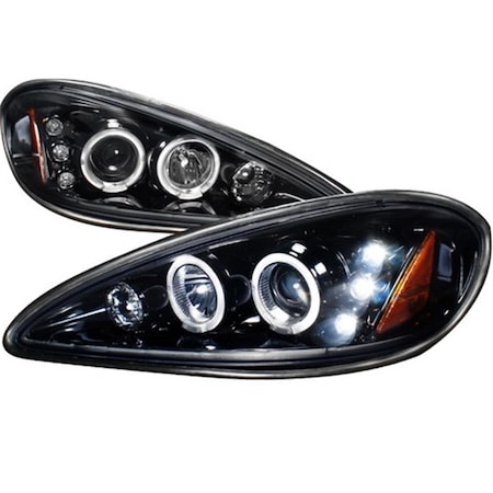 Overtime Halo LED Projector Gloss Black Housing Headlight w/Smoke, 99 to 05 Pontiac Grand Am, 10 x 20 x 24 in. OV2654182